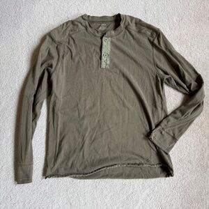 J.CREW Mens' Olive Green Henley Shirt sz MEDIUM M